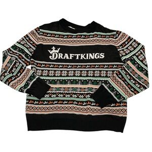DraftKings Ugly Christmas Sweater - Fair Isle Print - Like New Condition - XXL